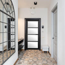 Artis Nairobi Industrial Clear Glazed 4L Black Primed Door