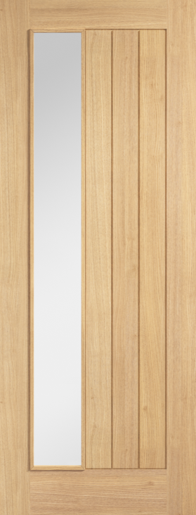 LPD Oak Belize Clear Glazed Offset Door Internal door