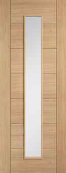 LPD Oak Carini Long Light Glazed Pre-finished Door Internal door