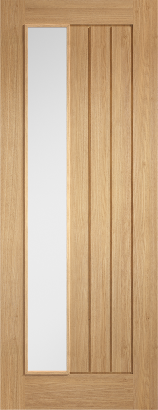 LPD Oak Mexicano Clear Glazed Pre-finished Offset Door