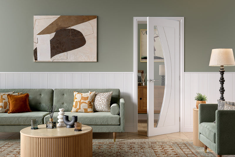 LPD Solid White Primed Girona Glazed Door