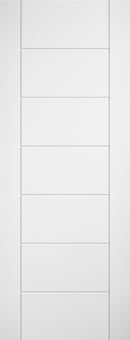 LPD Linear 7 Panel White Laminate Pre-Finished Fire Door