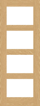 Artis Shaker 4P Unfinished Oak Clear Glazed Door