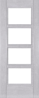 Deanta Light Grey Ash Montreal Clear Glazed Firedoor FSC