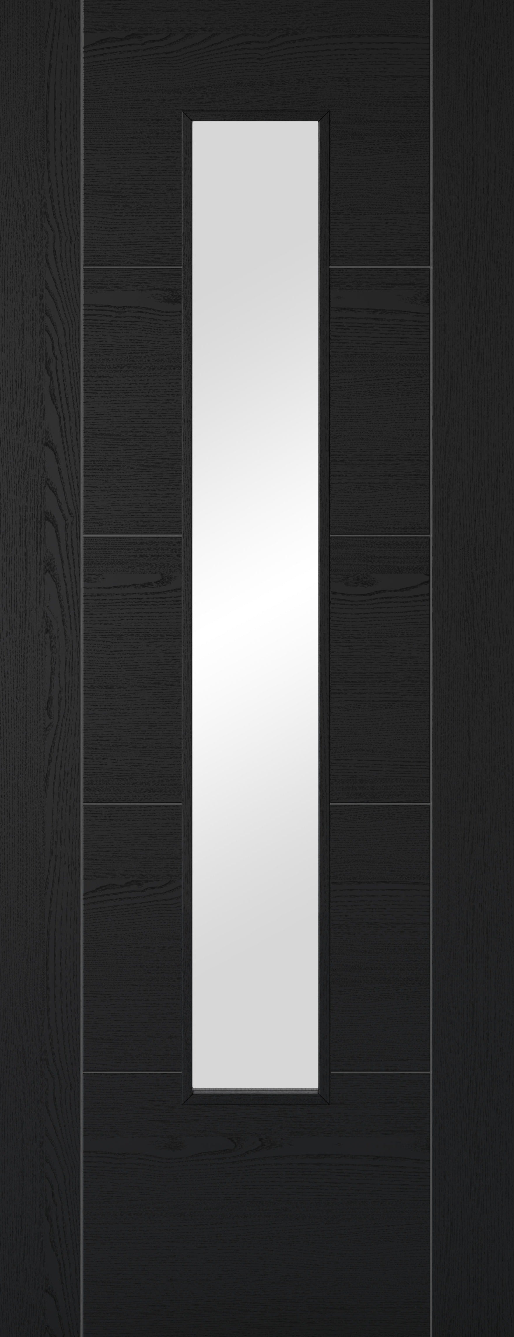 Pre-Assembled Black Ash Laminated Pre-Finished Vancouver Glazed 1L Door Set