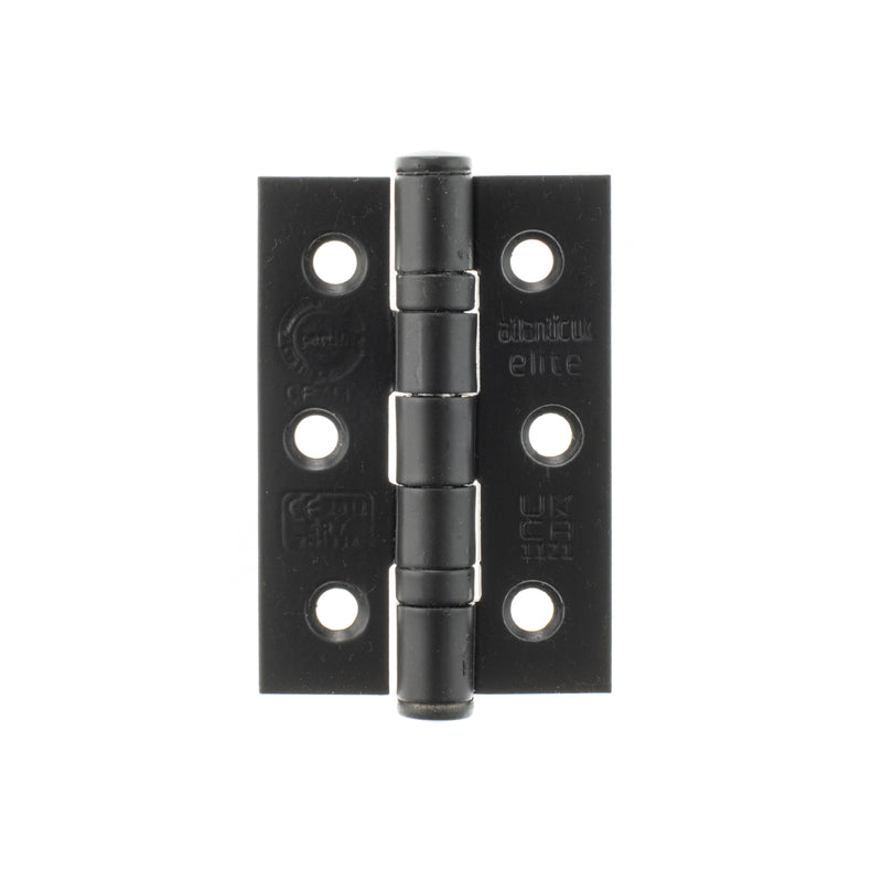 Atlantic CE FIRE RATED Ball Bearing Hinges 3" x 2" x 2mm - Matt Black