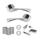 STATUS Colorado Door Handle Pack (Euro Lock Set - 2.5" CE Sashlock, 3" Premium Hinges x3) - Polished Chrome