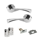 STATUS Colorado Door Handle Pack (Latch Set - 2.5" Latch, 3" Hinges x2) - Polished Chrome