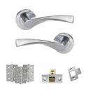 Eco Aqua Door Handle Pack (Latch Set - 3" CE Latch, 3" Fire Rated Hinges x3) - Satin Chrome