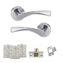 Eco Aqua Door Handle Pack (Latch Set - 3" CE Latch, 4" Fire Rated Hinges x3) - Satin Chrome