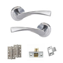 Eco Aqua Door Handle Pack (Latch Set - 3" CE Latch, 4" Slim Knuckle Hinges x2) - Satin Chrome
