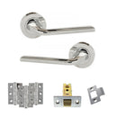 Eco Surf Door Handle Pack (Latch Set - 3" CE Latch, 3" Fire Rated Hinges x3) - Polished Chrome