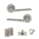Eco Surf Door Handle Pack (Latch Set - 2.5" CE Latch, 4" Slim Knuckle Hinges x2) - Satin Chrome