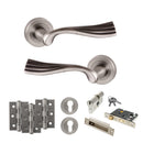 Old English Richmond Door Handle Pack (Euro Lock Set - 2.5" CE Sashlock, 3" Fire Rated Hinges x3) - Matt Gun Metal