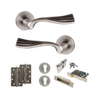Old English Richmond Door Handle Pack (Euro Lock Set - 3" CE Sashlock, 4" Slim Knuckle Hinges x2) - Matt Gun Metal