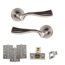 Old English Richmond Door Handle Pack (Latch Set - 2.5" CE Latch, 4" Fire Rated Hinges x3) - Matt Gun Metal
