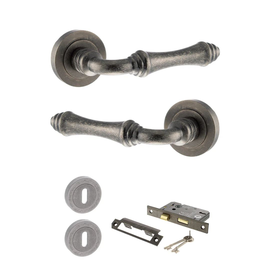 Atlantic OE127 Old English Durham on Round Rose Door Handle Pack