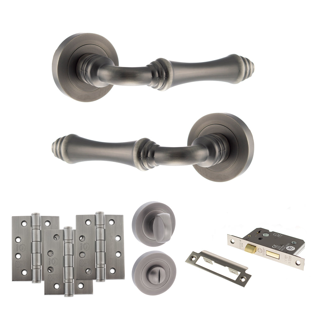 Atlantic OE127 Old English Durham on Round Rose Door Handle Pack