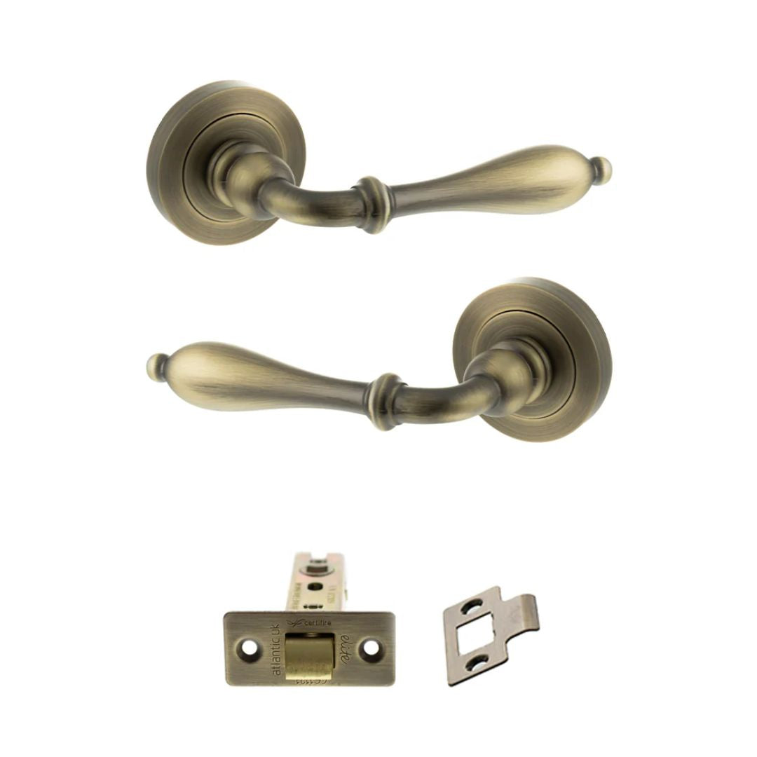 Atlantic OE142MAB Old English Wrexham on Round Rose Door Handle Pack