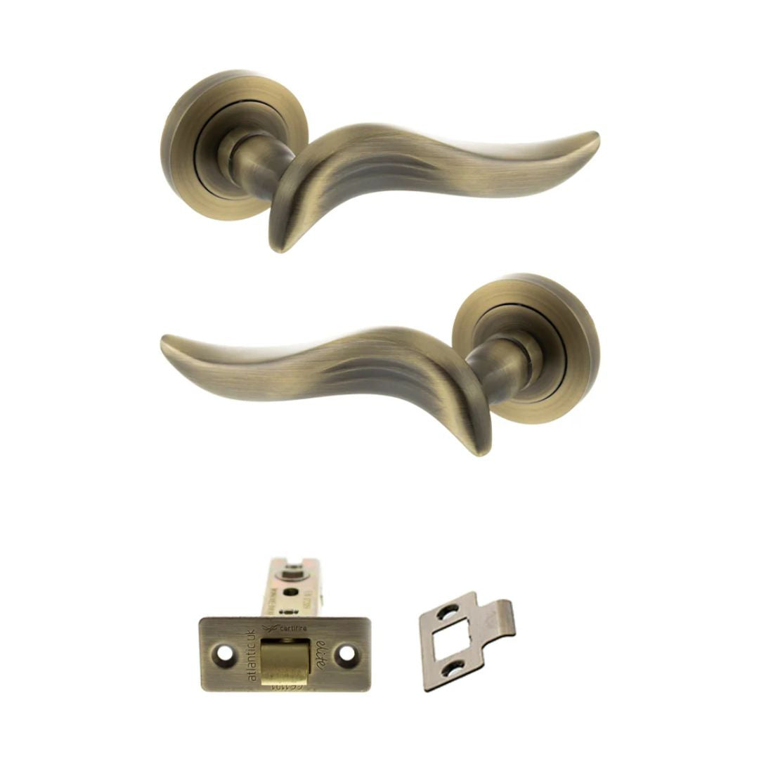 Atlantic OE144MAB Old English Oxford on Round Rose Door Handle Pack