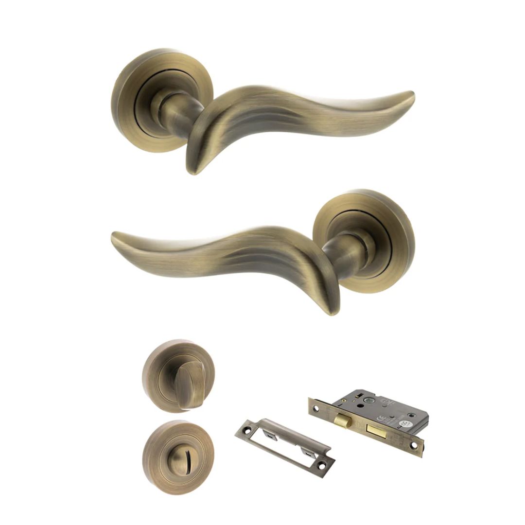 Atlantic OE144MAB Old English Oxford on Round Rose Door Handle Pack