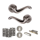 Old English Colchester Door Handle Pack (3 Lever Lock Set - 2.5" CE Sashlock, 3" Fire Rated Hinges x3) - Matt Gun Metal