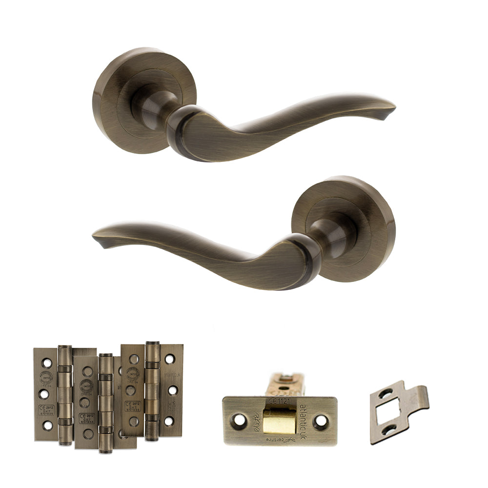 Atlantic OE178 Old English Warwick on Round Rose Door Handle Pack