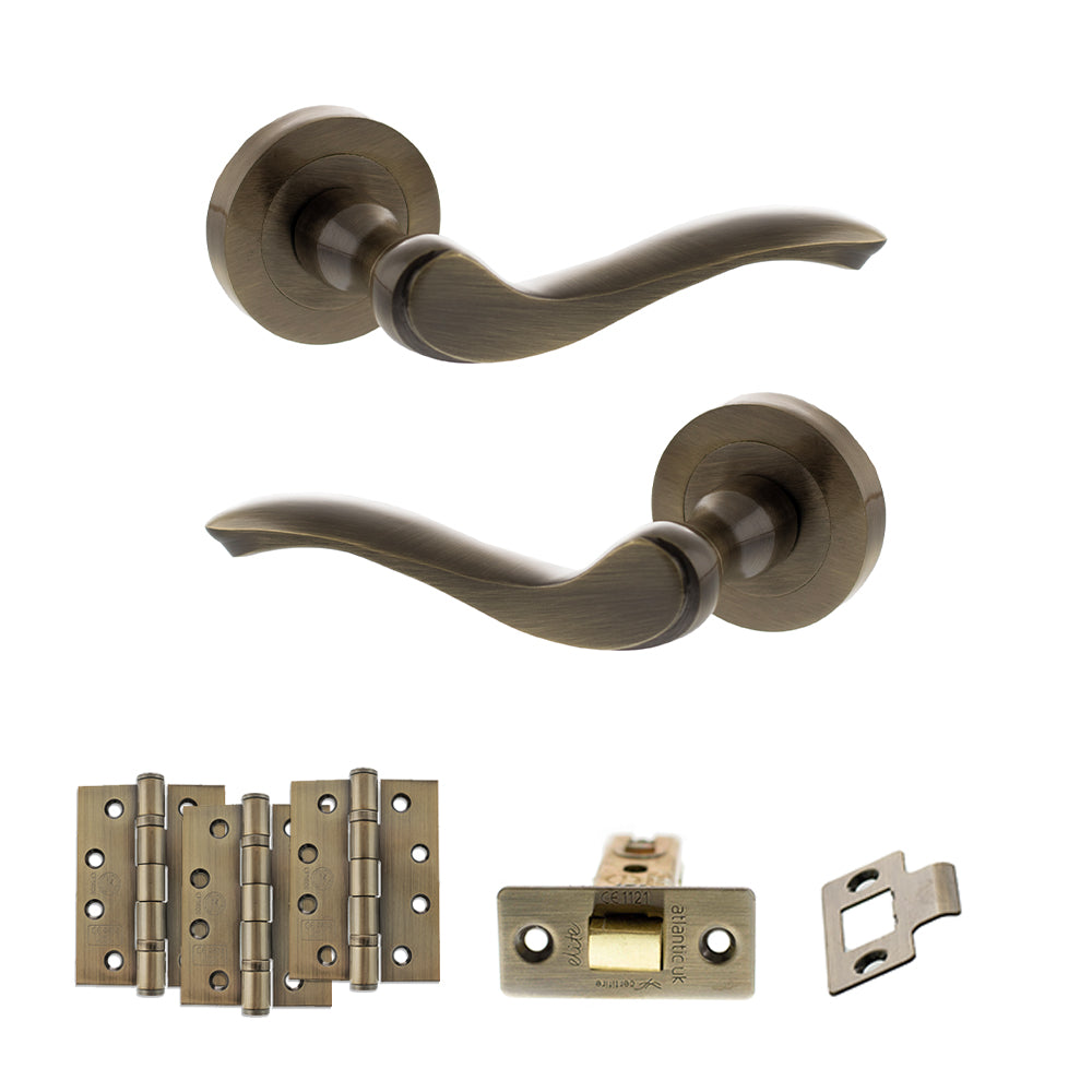 Atlantic OE178 Old English Warwick on Round Rose Door Handle Pack