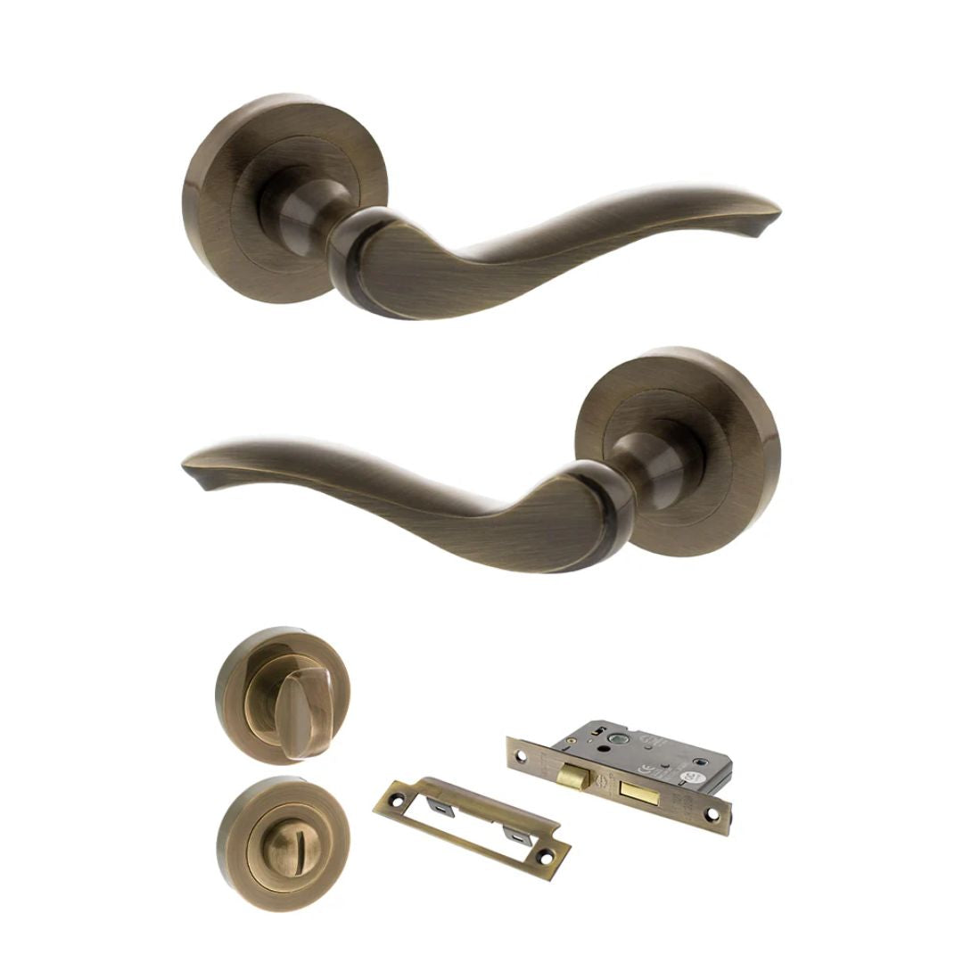 Atlantic OE178 Old English Warwick on Round Rose Door Handle Pack