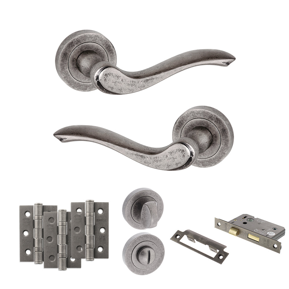 Atlantic OE178 Old English Warwick on Round Rose Door Handle Pack