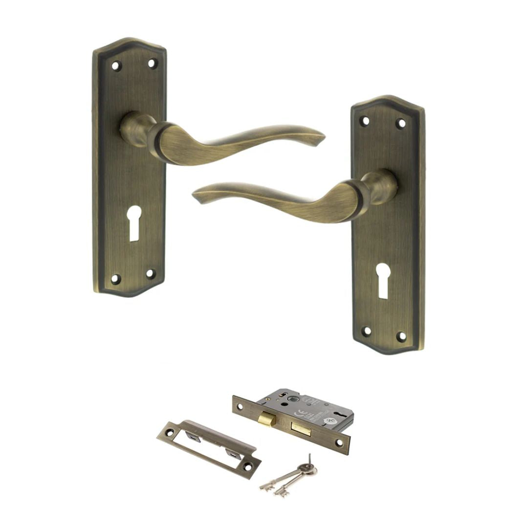 Atlantic OE178 Old English Warwick on Backplate Door Handle Pack