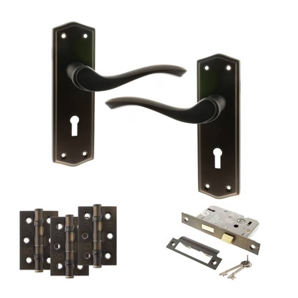 Atlantic OE178 Old English Warwick on Backplate Door Handle Pack