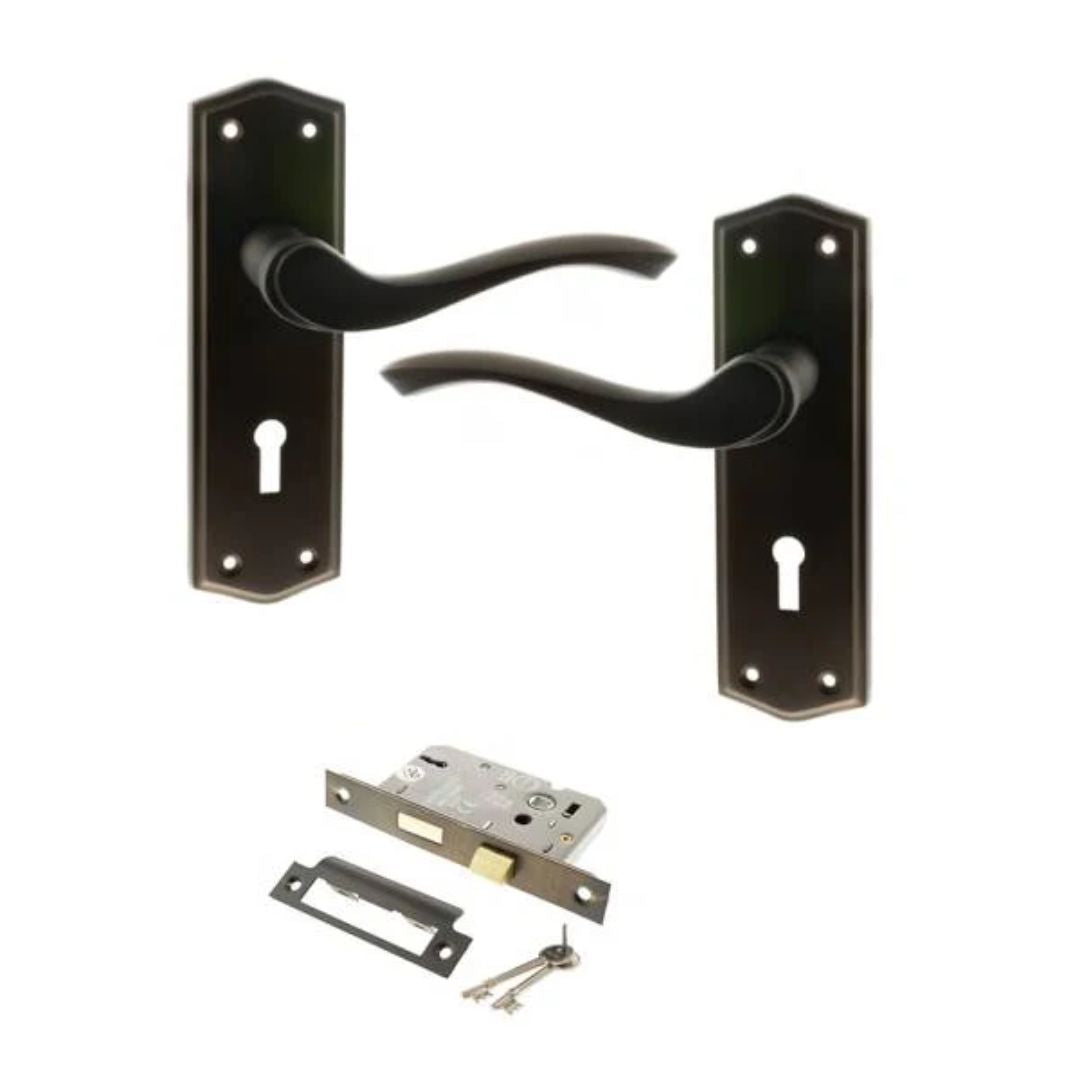 Atlantic OE178 Old English Warwick on Backplate Door Handle Pack