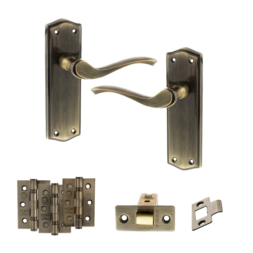Atlantic OE178 Old English Warwick on Backplate Door Handle Pack