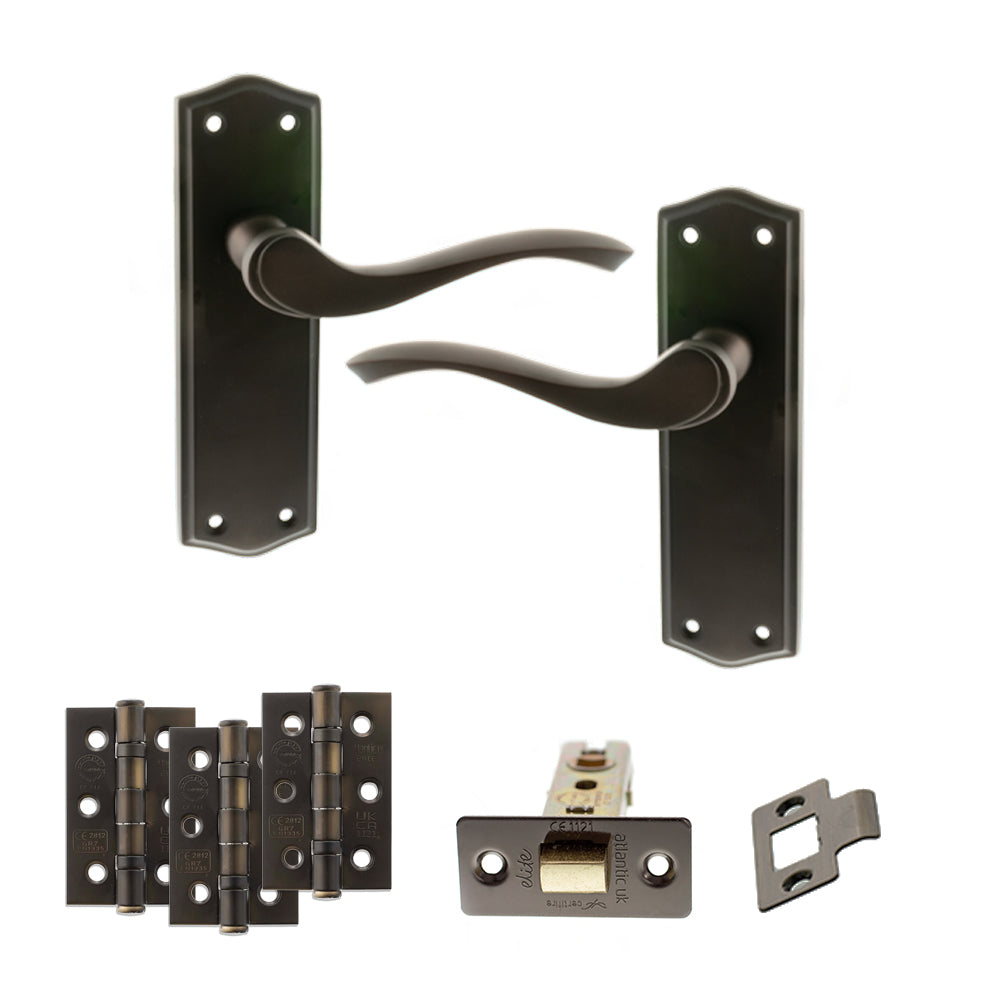 Atlantic OE178 Old English Warwick on Backplate Door Handle Pack
