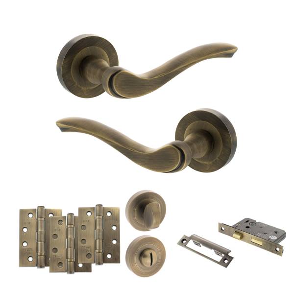 Atlantic OE178 Old English Warwick on Round Rose Door Handle Pack