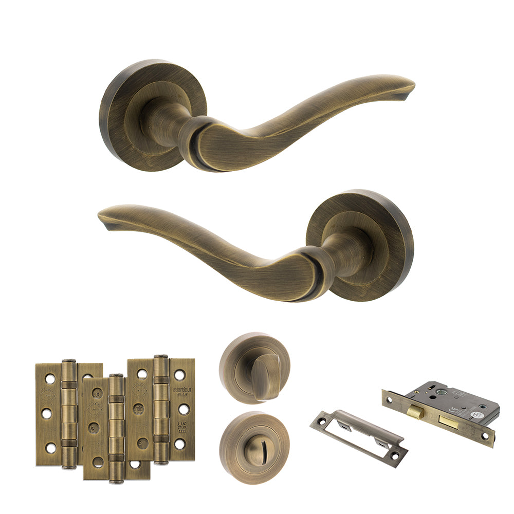 Atlantic OE178 Old English Warwick on Round Rose Door Handle Pack