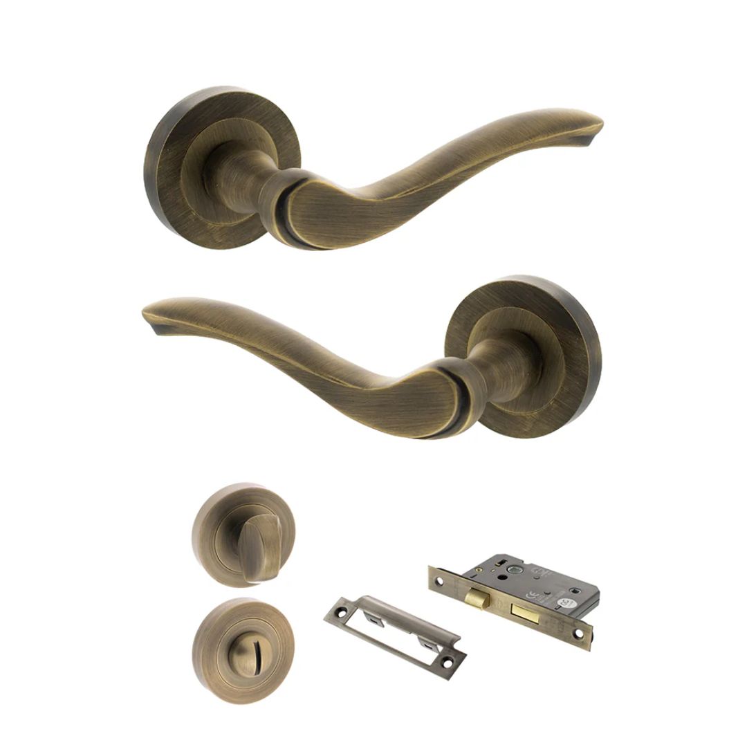 Atlantic OE178 Old English Warwick on Round Rose Door Handle Pack
