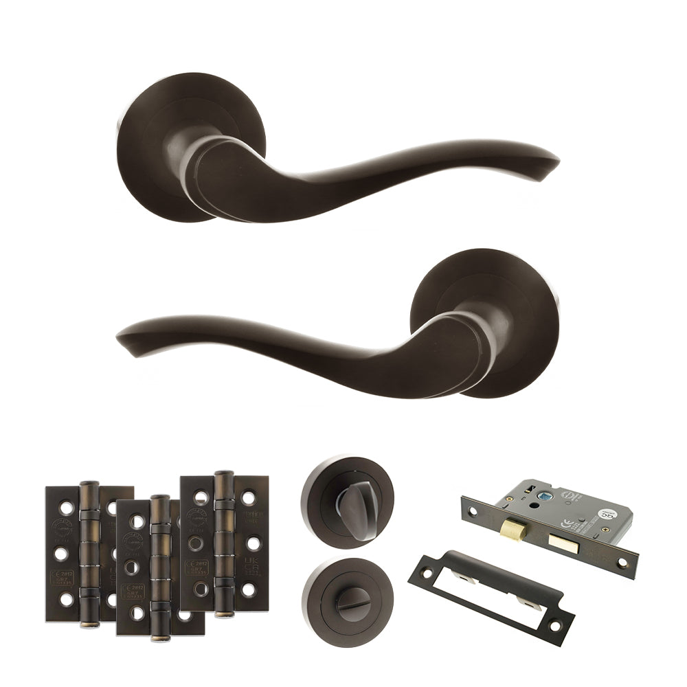 Atlantic OE178 Old English Warwick on Round Rose Door Handle Pack