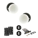 Old English Skipton Door Knob Pack (Lock Set - Horizontal Sashlock, 4" Slim Knuckle Hinges x2) - Matt Black