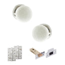 Old English Skipton Door Knob Pack (Latch Set - 3" HD Latch, 4" Slim Knuckle Hinges x2) - Polished Chrome