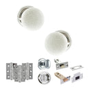 Old English Skipton Door Knob Pack (Bathroom Set - 3" Deadbolt, 3" Fire Rated Hinges x3) - Polished Chrome