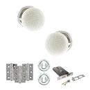 Old English Skipton Door Knob Pack (Lock Set - Horizontal Sashlock, 3" Fire Rated Hinges x3) - Polished Chrome