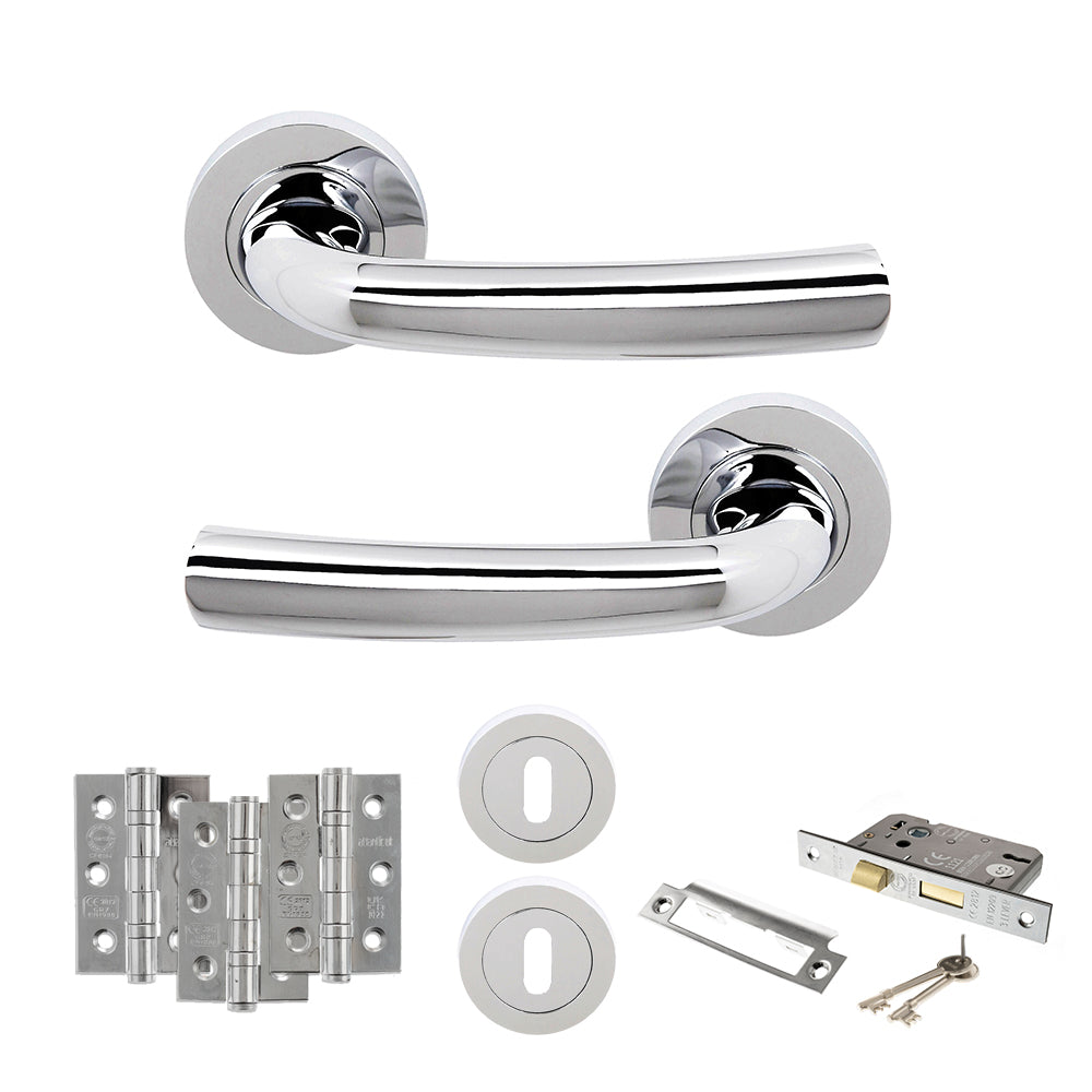 Atlantic S21R Status Nevada on Round Rose Door Handle Pack