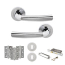 STATUS Nevada Door Handle Pack (3 Lever Lock Set - 3" CE Sashlock, 3" Premium Hinges x3) - Polished Chrome