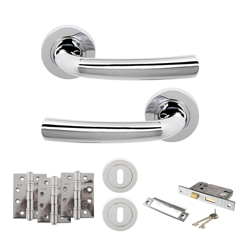 Atlantic S21R Status Nevada on Round Rose Door Handle Pack