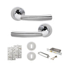 STATUS Nevada Door Handle Pack (3 Lever Lock Set - 2.5" CE Sashlock, 4" Slim Knuckle Hinges x2) - Polished Chrome