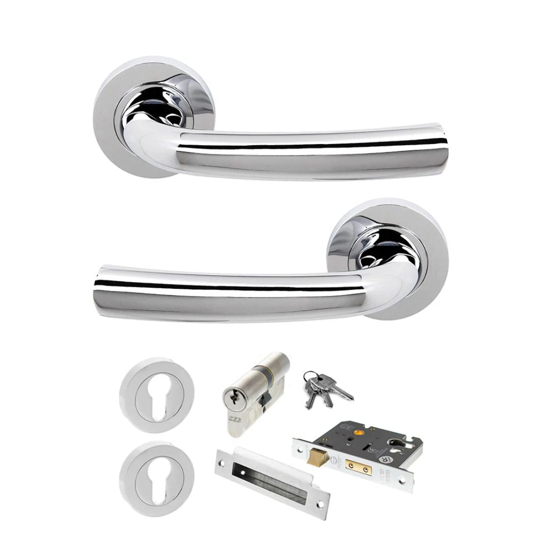 Atlantic S21R Status Nevada on Round Rose Door Handle Pack