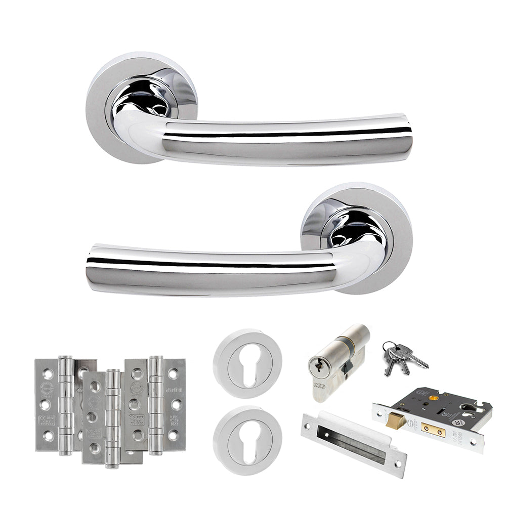 Atlantic S21R Status Nevada on Round Rose Door Handle Pack