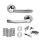 STATUS Nevada Door Handle Pack (Euro Lock Set - 3" CE Sashlock, 3" Premium Hinges x3) - Polished Chrome